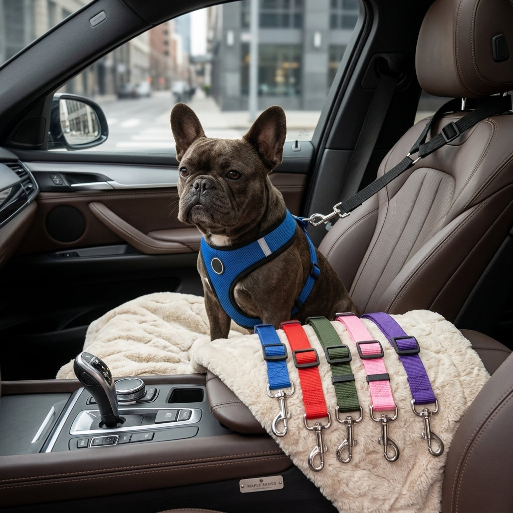 Dog Car Seat Belt Safety Harness – Adjustable Pet Vehicle Tether