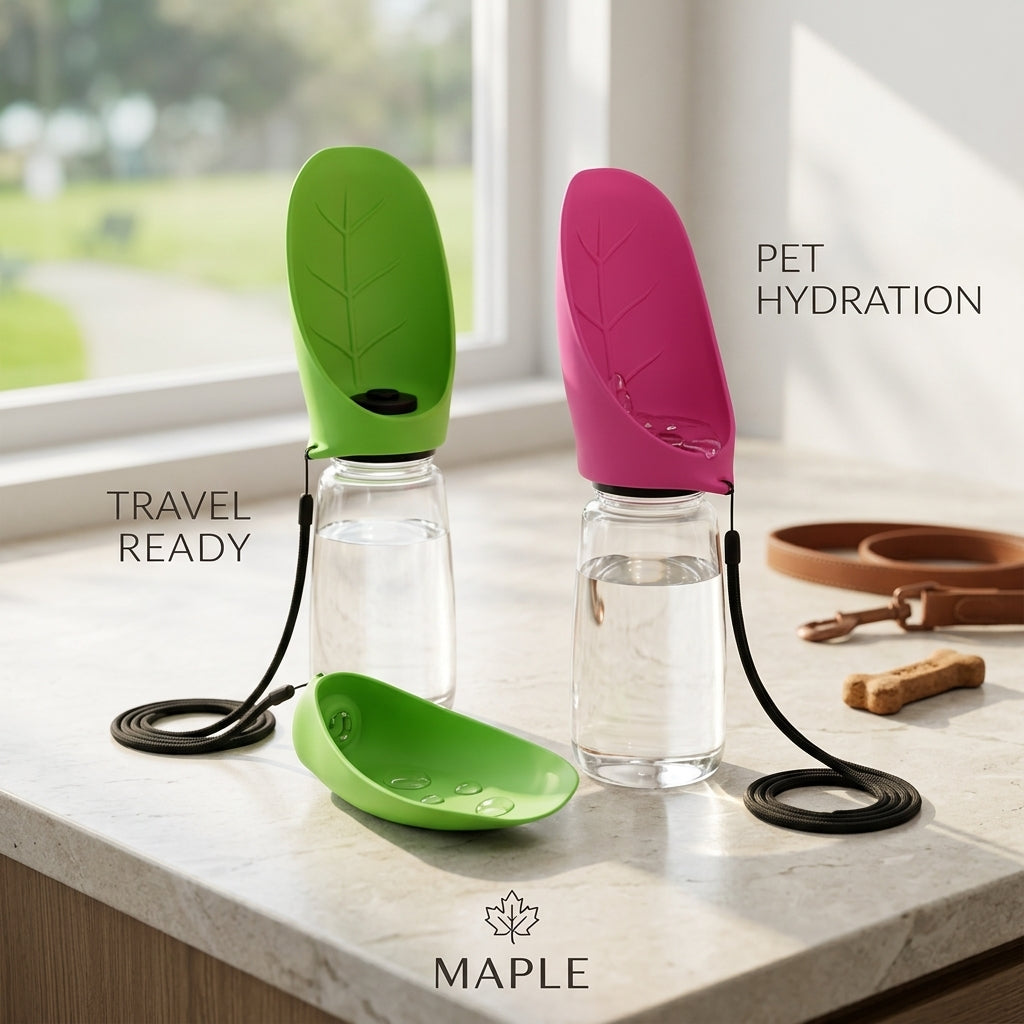 Maple Pet Travel Water Bottle — 2-in-1 Portable Dog Bowl