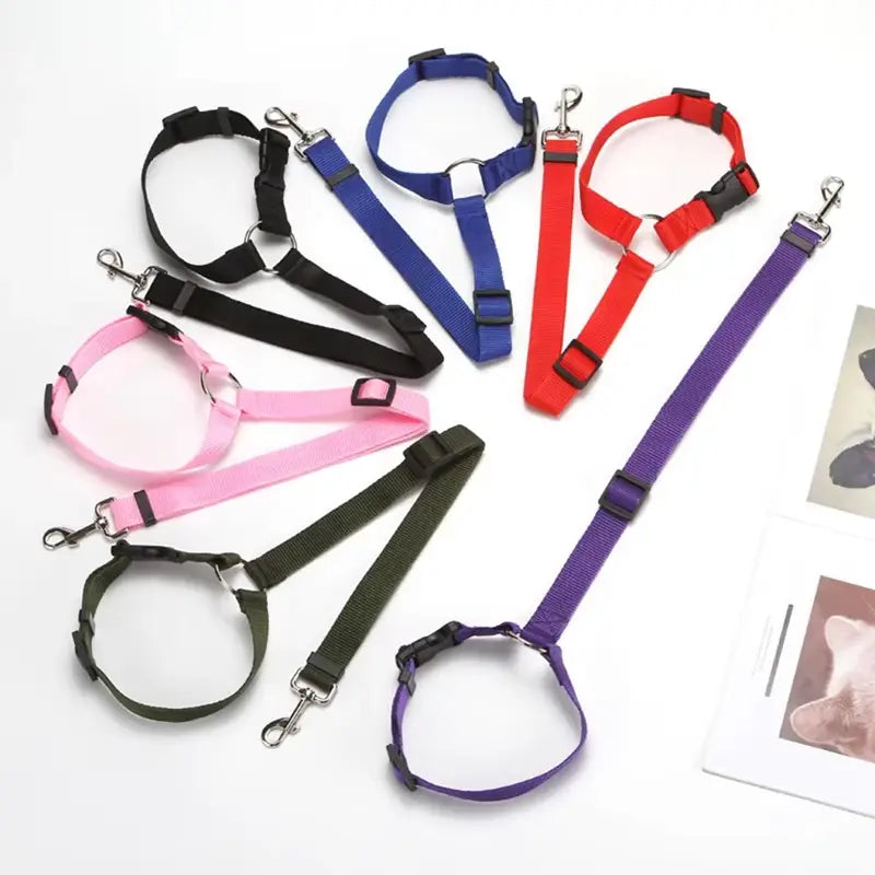 Dog Car Seat Belt Safety Harness – Adjustable Pet Vehicle Tether