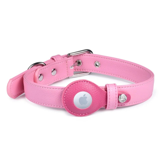 SmartTrack AirTag Dog Collar - Premium Vegan Leather with Built-In Tracker Holder