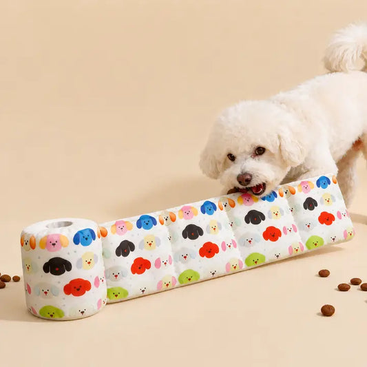 Dog Snuffle Roll Toy – Squeaky Treat Puzzle for Dogs