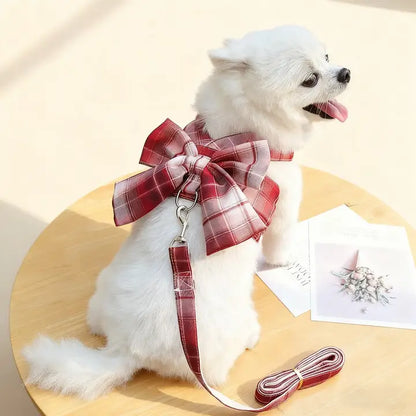 Bow Dog Harness with Leash - Stylish Fashion Harness for Small Dogs