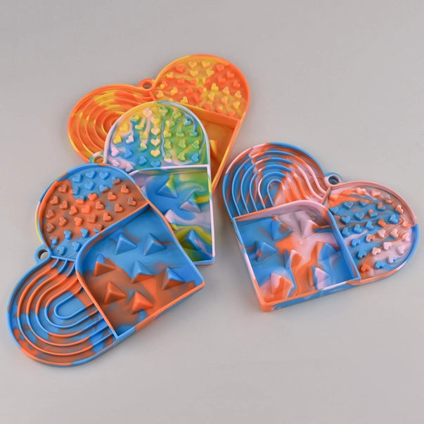 Heart-Shaped Silicone Slow Feeder Mat for Dogs & Cats | 3-in-1 Enrichment Lick Mat