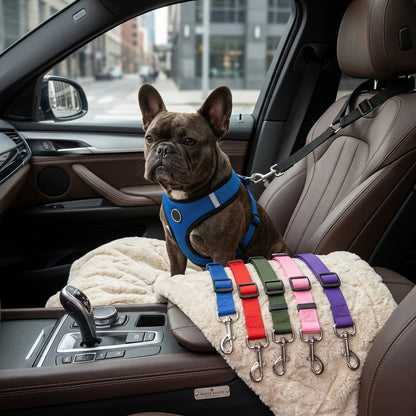 Dog Car Seat Belt Safety Harness – Adjustable Pet Vehicle Tether