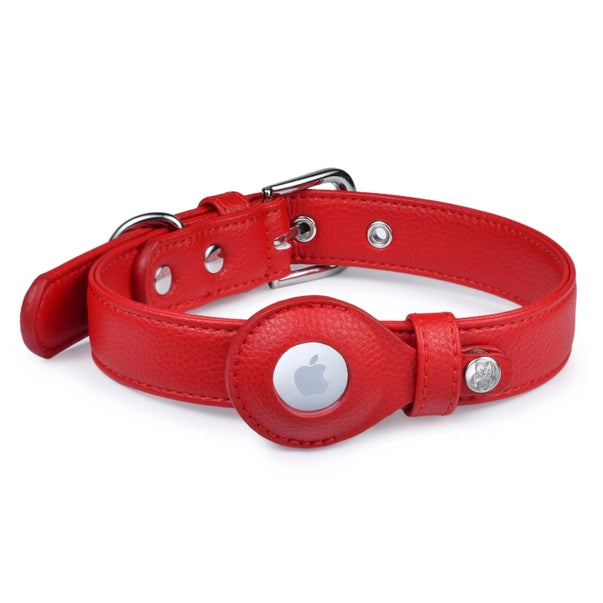 SmartTrack AirTag Dog Collar - Premium Vegan Leather with Built-In Tracker Holder