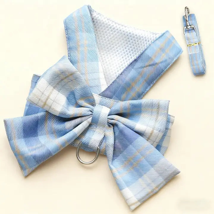 Bow Dog Harness with Leash - Stylish Fashion Harness for Small Dogs