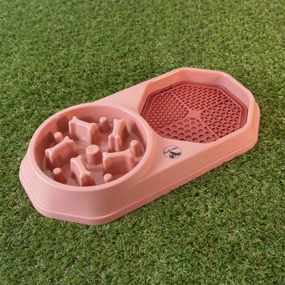 Maple Paws Slow Feeder Dog Bowl with Lick Mat – 2-in-1 Interactive Anti-Choking Slow Down Eating Bowl, Non-Slip, Dishwasher Safe, BPA-Free (Multiple Colors)