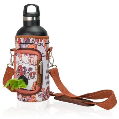 3-in-1 Dog Water Bottle Carrier with Collapsible Bowl & Poop Bag Dispenser – Portable Pet Hydration Travel Set