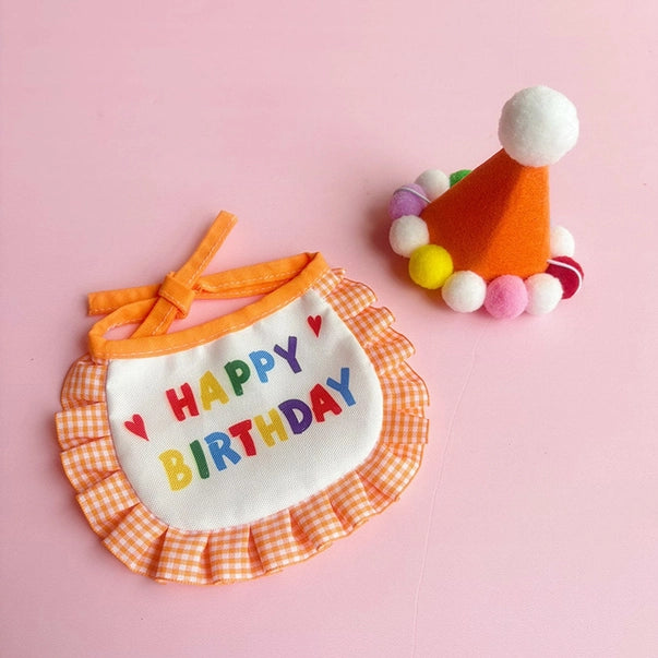 Happy Birthday Pet Party Hat & Bib – Cute Birthday Outfit for Dogs & Cats