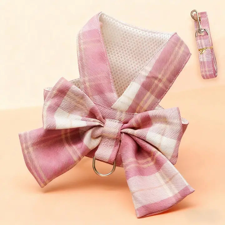 Bow Dog Harness with Leash - Stylish Fashion Harness for Small Dogs