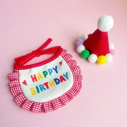 Happy Birthday Pet Party Hat & Bib – Cute Birthday Outfit for Dogs & Cats