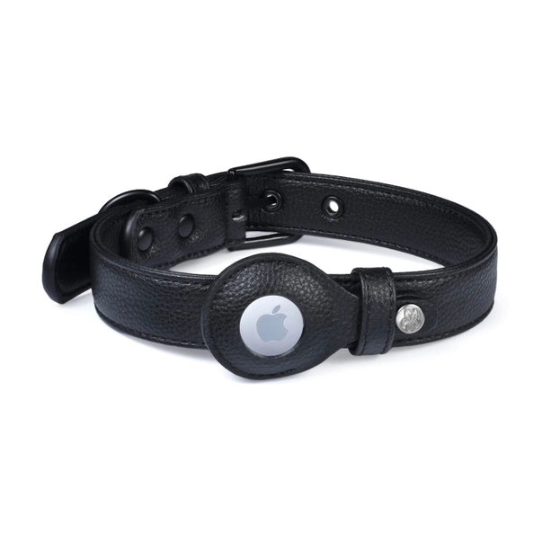 SmartTrack AirTag Dog Collar - Premium Vegan Leather with Built-In Tracker Holder
