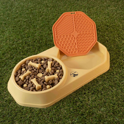 Maple Paws Slow Feeder Dog Bowl with Lick Mat – 2-in-1 Interactive Anti-Choking Slow Down Eating Bowl, Non-Slip, Dishwasher Safe, BPA-Free (Multiple Colors)