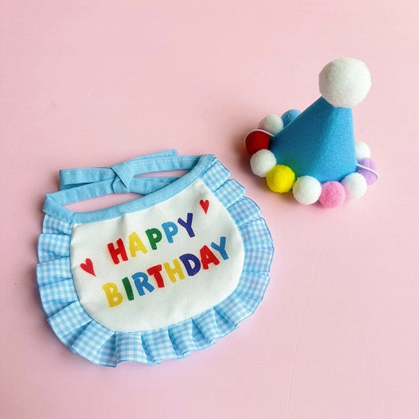 Happy Birthday Pet Party Hat & Bib – Cute Birthday Outfit for Dogs & Cats