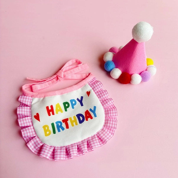 Happy Birthday Pet Party Hat & Bib – Cute Birthday Outfit for Dogs & Cats