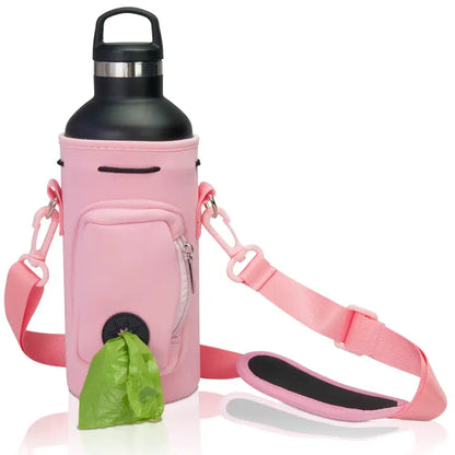 3-in-1 Dog Water Bottle Carrier with Collapsible Bowl & Poop Bag Dispenser – Portable Pet Hydration Travel Set