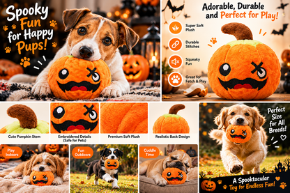 🎃 Halloween Pumpkin Plush Dog Toy Spooky Fun for Happy Pups!