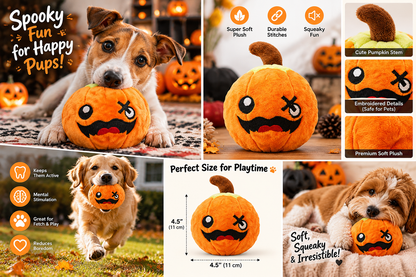 🎃 Halloween Pumpkin Plush Dog Toy Spooky Fun for Happy Pups!